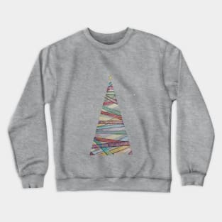 Watercolor Washi Tape Christmas Tree Crewneck Sweatshirt